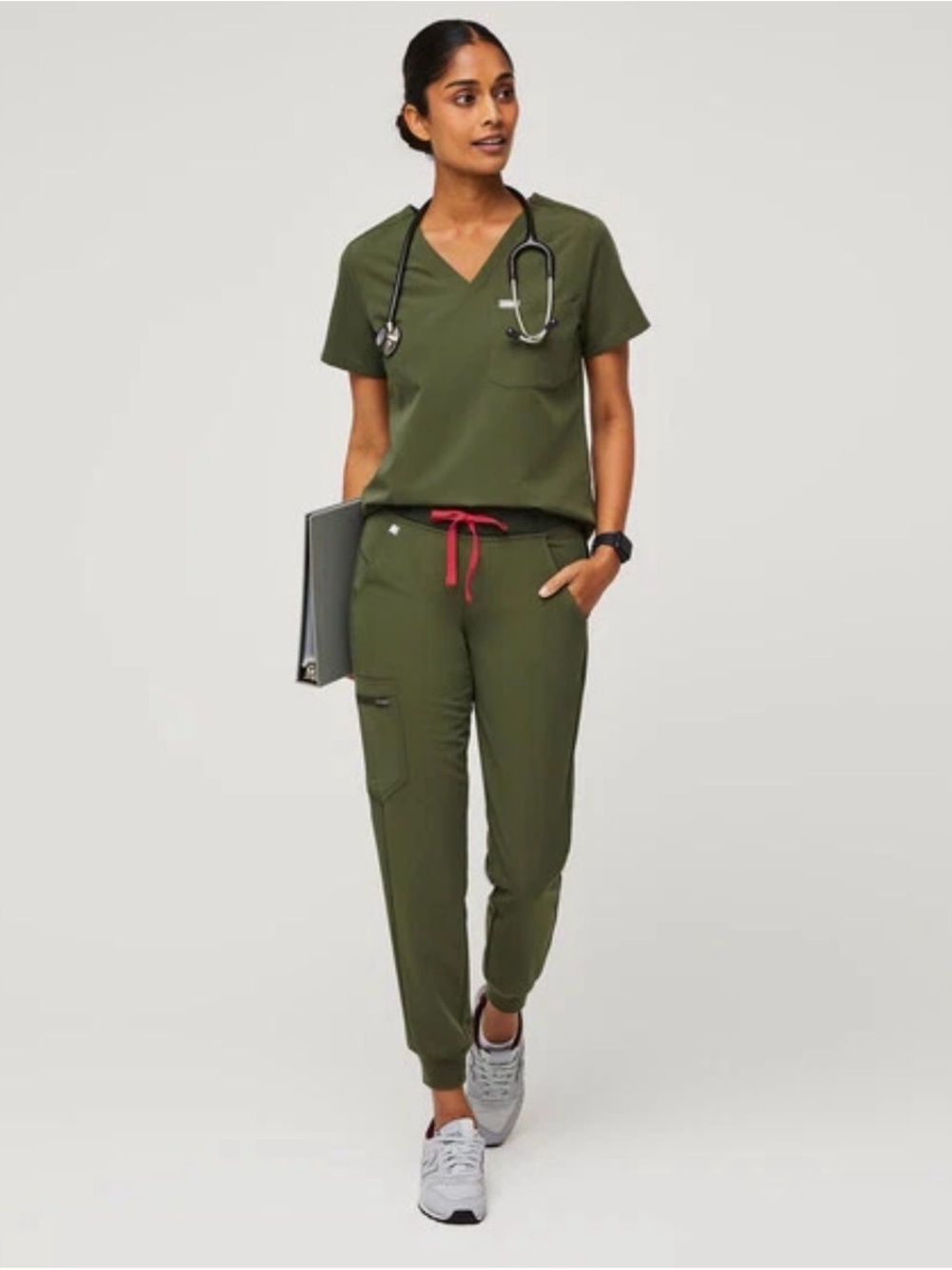Figs Olive Green Scrub top